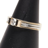 K18YG イエローゴールド Pt900 プラチナ コンビ ダイヤ0.19ct 1P リング 指輪 レディース 11号 【中古】